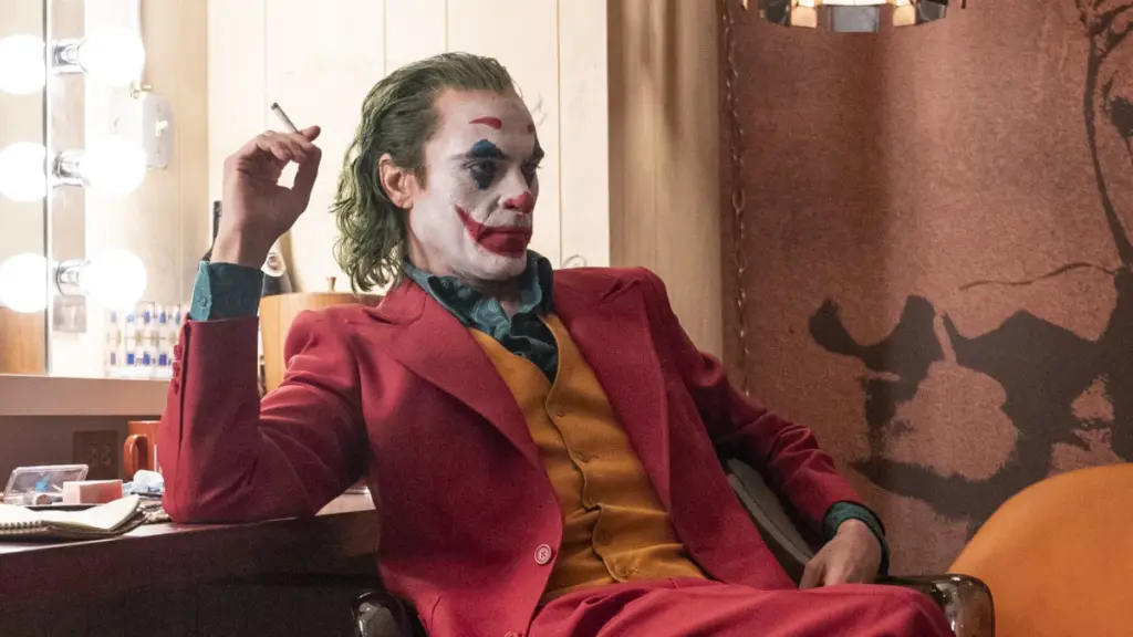 Joker smokes in his dressing room