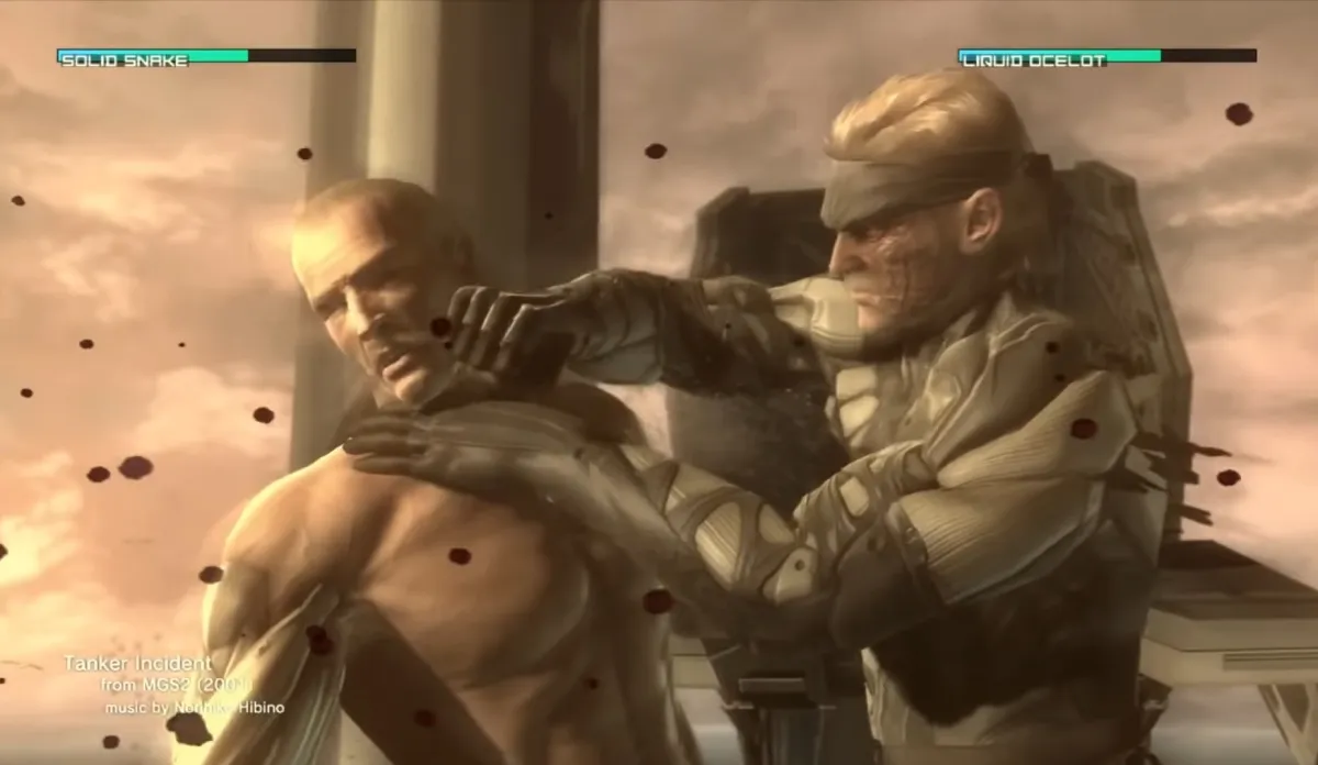 Metal Gear Solid 4: Guns of the Patriots es una secuela heredada en All but Ambition Konami Hideo Kojima usa la nostalgia para invocar un contexto de sentimiento específico para reforzar la narrativa - Old Solid Snake Liquid Ocelot