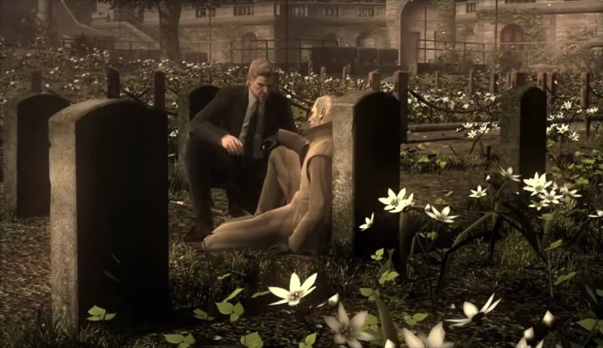 Metal Gear Solid 4: Guns of the Patriots es una secuela heredada en All but Ambition Konami Hideo Kojima usa la nostalgia para invocar un contexto de sentimiento específico para reforzar el cementerio narrativo de Big Boss