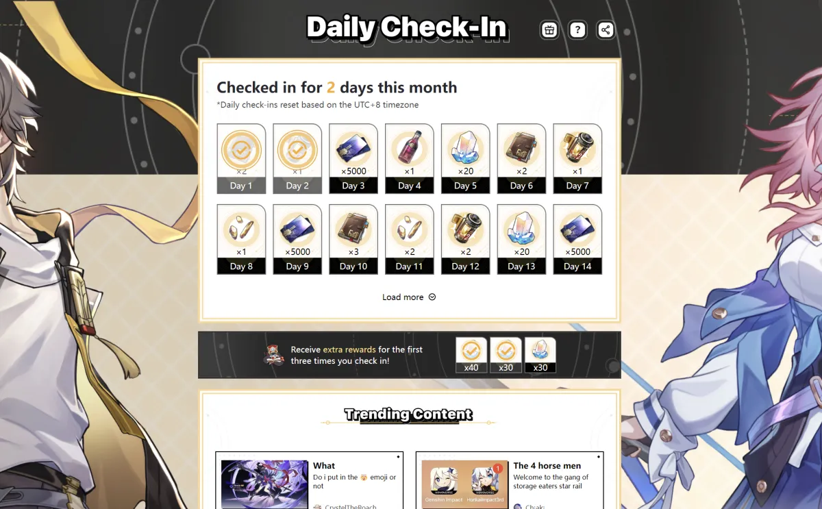 Easy Daily Checkin Bookmark for Honkai Star Rail and Genshin