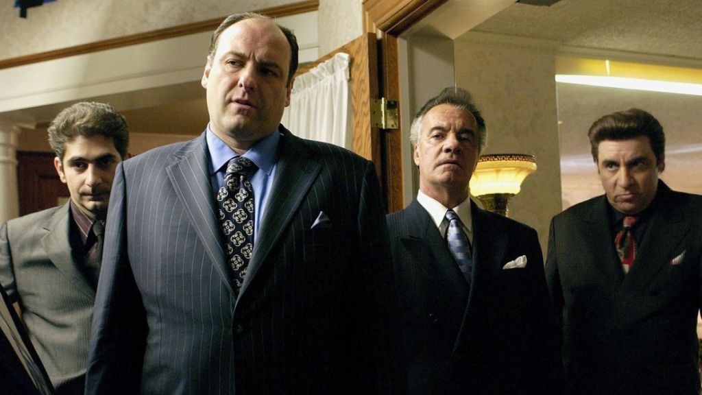 Tony Soprano stands with his crew