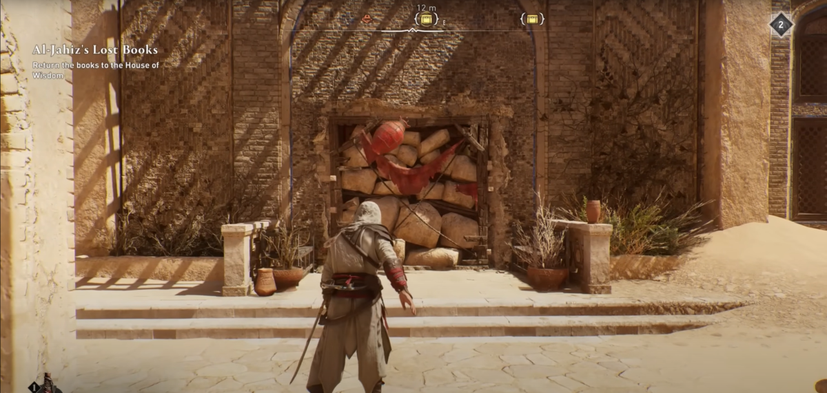 Imagen de Assassin's Creed Mirage que muestra una puerta bloqueada.