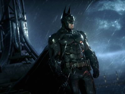 Batman on a rooftop in Arkham Knight.