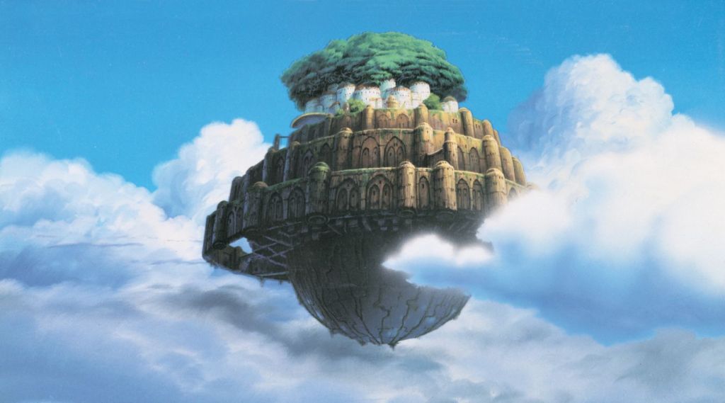 Castillo en el cielo.  Esta imagen forma parte de un ranking de todas las películas de Hayao Miyazaki.