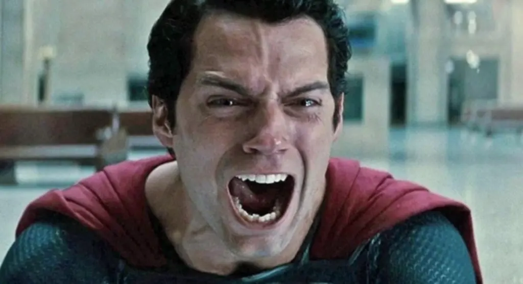 Henry Cavill's Superman screams