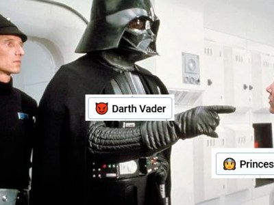 Darth Vader and Princess Leia, labelled with Infinite Craft labels.