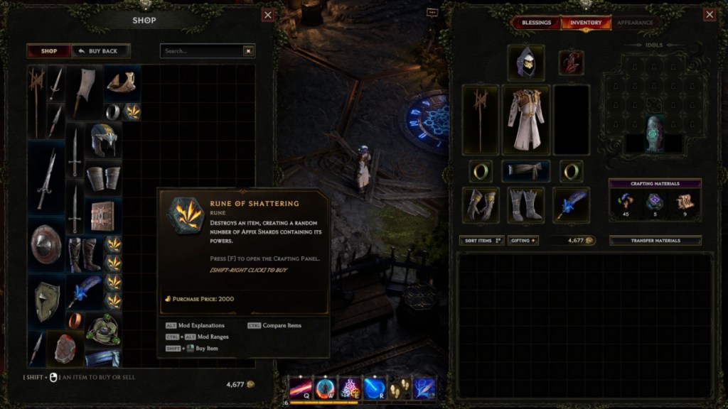 Inventory in Last Epoch. This image is part of an article about how to dismantle items in Last Epoch.