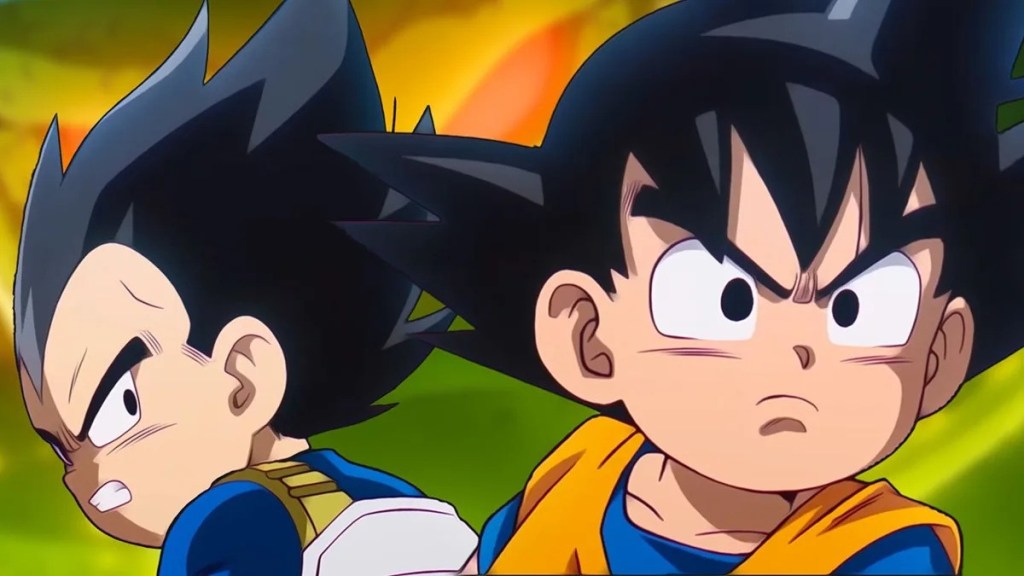 Vegeta y Goku en Dragon Ball Daima.  ¿Esta imagen es parte de un artículo sobre el canon de Dragon Ball Daima?