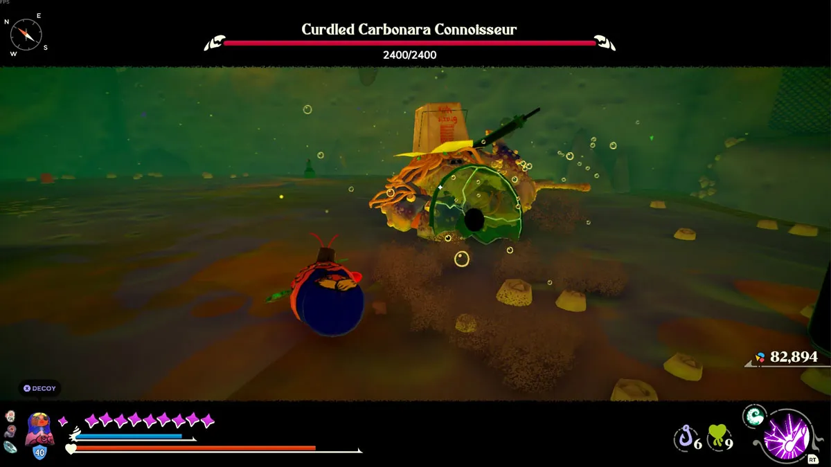 Kril fighting one of the bosses in Another Crab's Treasure