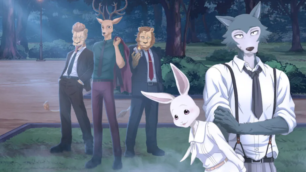The Cherryton Academy students gather together. This image is part of an article about everything to know about Beastars Season 3.