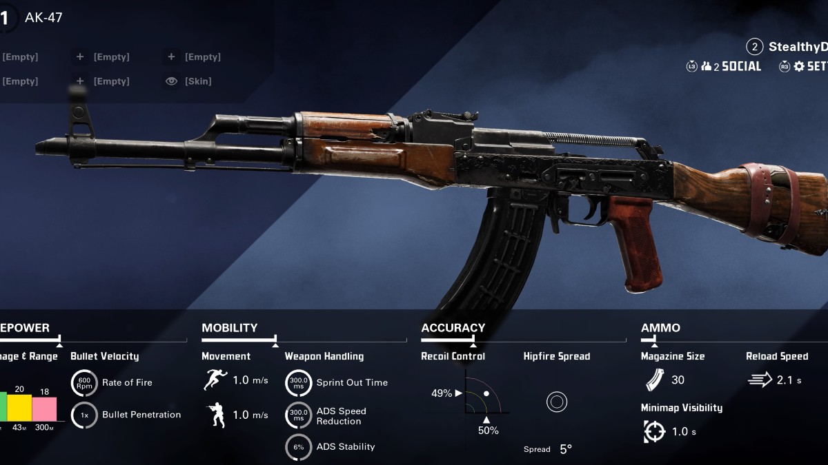 AK-47 stats in XDefiant.