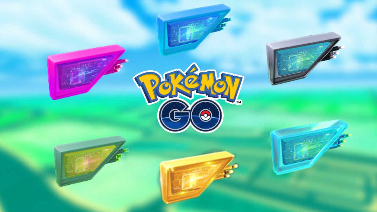 Image of the Pokemon GO map with all six lure modules, plus the Pokemon GO logo