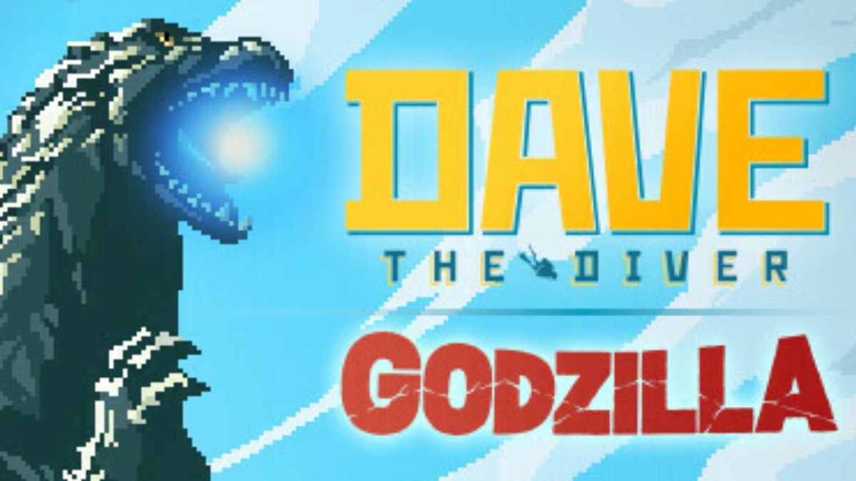 Dave the Diver Godzilla DLC promotional image featuring Godzilla getting ready to attack