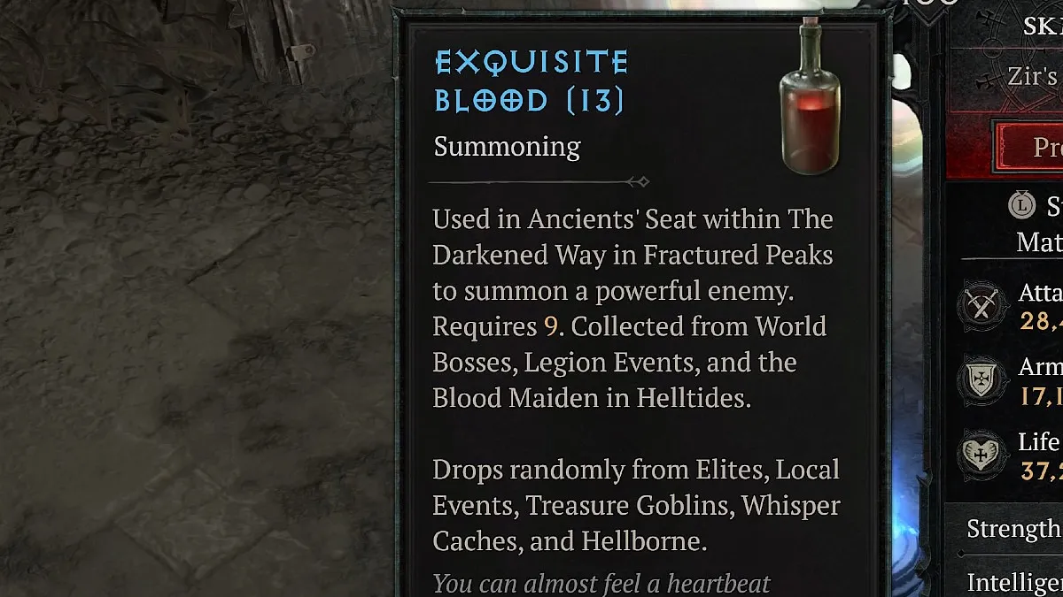 Exquisite Blood items in Diablo 4.