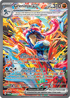 Greninja ex Pokemon card from Pokemon TCG: Twilight Masquerade