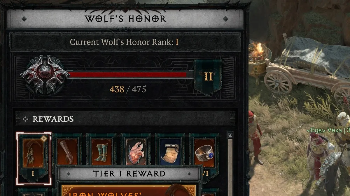 Wolf's Honor ranks in Diablo 4.