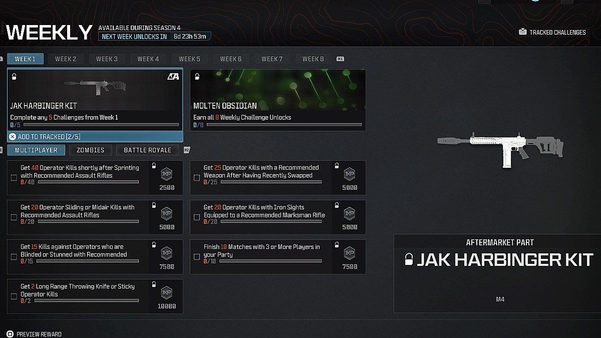 JAK Harbinger challenges in MW3.