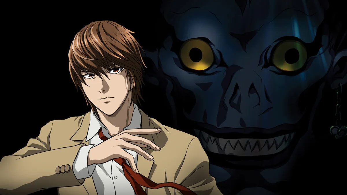 Light and Ryuk in Death Note artwork