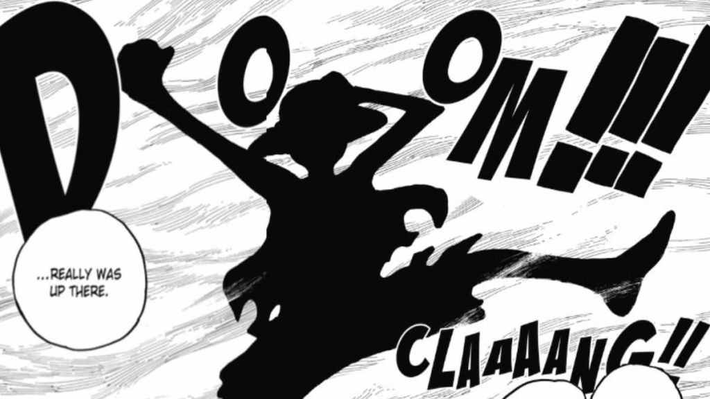 Luffy's silhouette in the Skypeia arc of the One Piece manga