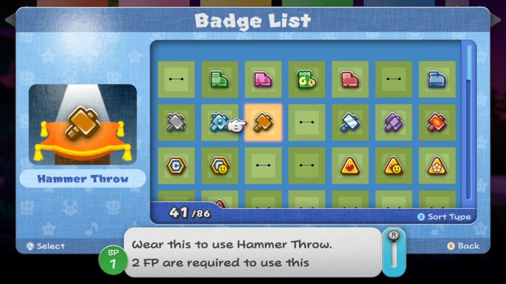 Hammer Throw Badge in Paper Mario: The Thousand-Year Door