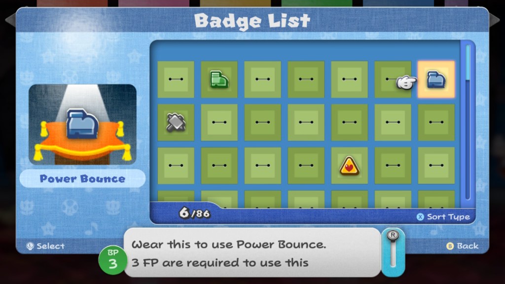Power Bounce badge in Paper Mario: The Thousand-Year Door