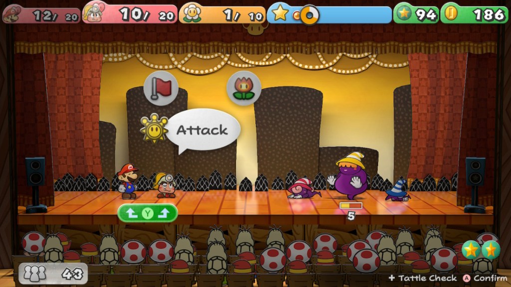 Mario fights the Three Shadows in paper Mario: The Thousand-Year Door as part of The Escapist's review of the game.