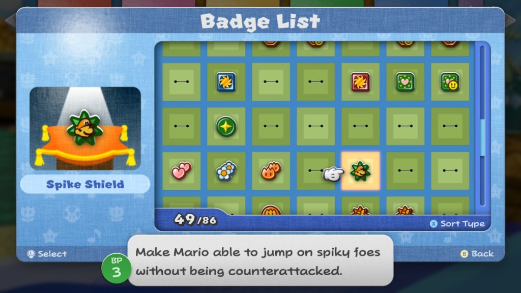 Spike Shield badge in Paper Mario: The Thousand-Year Door