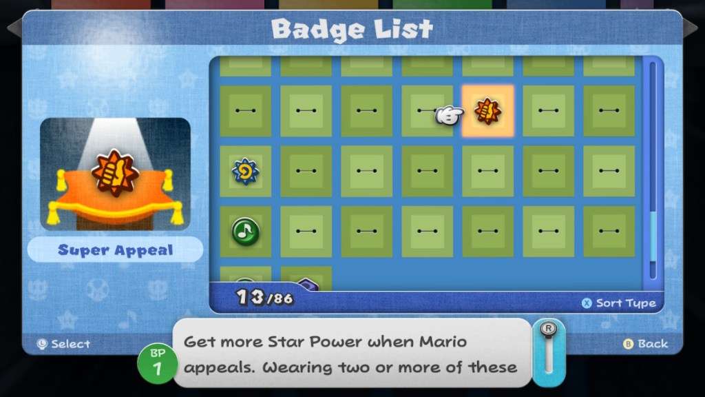 Super Appeal badge in Paper Mario: The Thousand-Year Door