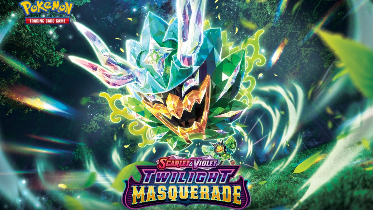 Promo art featuring Teal Mask Ogerpon for the Twilight Masquerade Pokemon TCG expansion set
