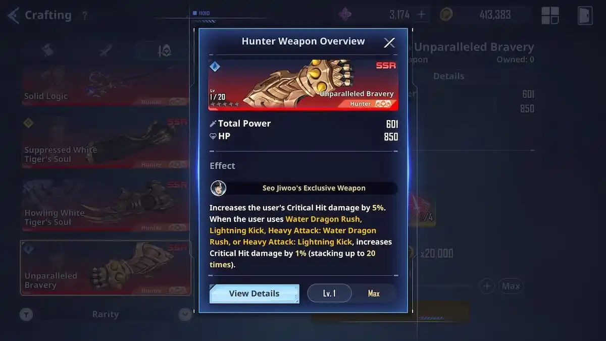 seo jiwoo's exclusive weapon in solo leveling arise