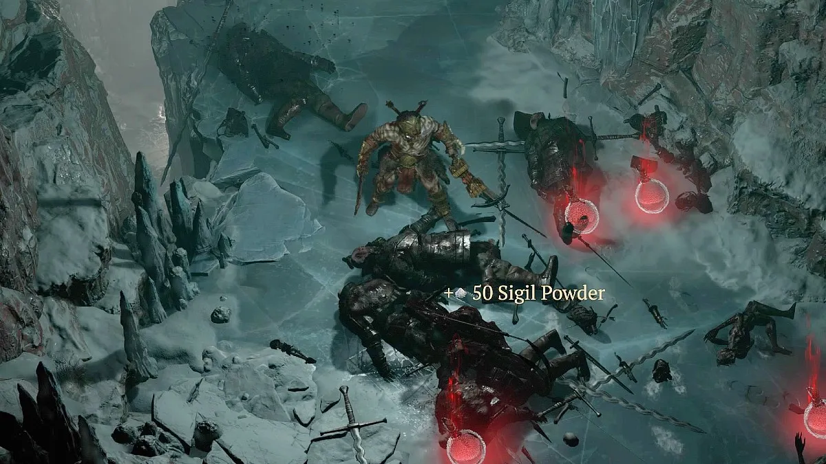 Sigil Powder drop in Diablo 4.