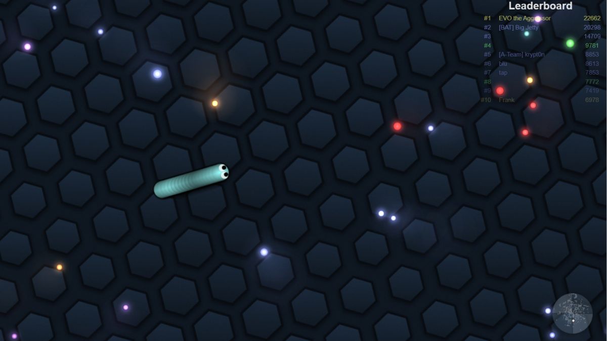 Screenshot from the web game Slither.io