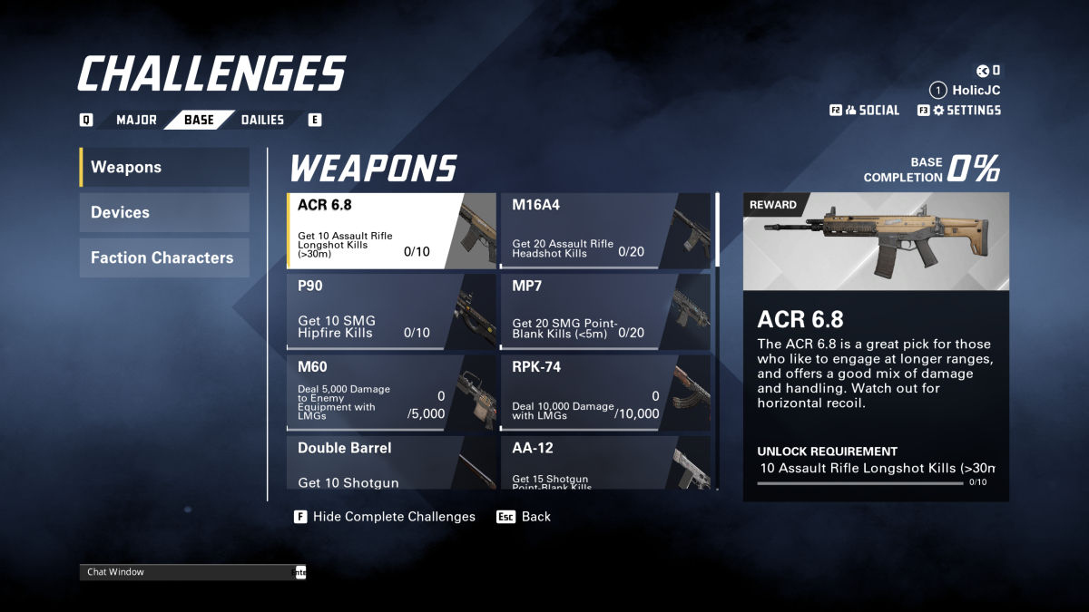 The challenge for the ACR 6.8 in XDefiant. Screenshot by The Escapist