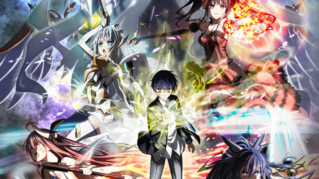 Date A Live, protagonist Shido with other characters behind them. This image is part of an article about the confirmed release date of Date A Live Season 5, Episode 12.