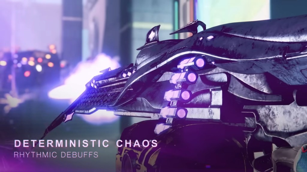 Image of the machine gun deterministic chaos from the Destiny 2 Lightfall Trailer