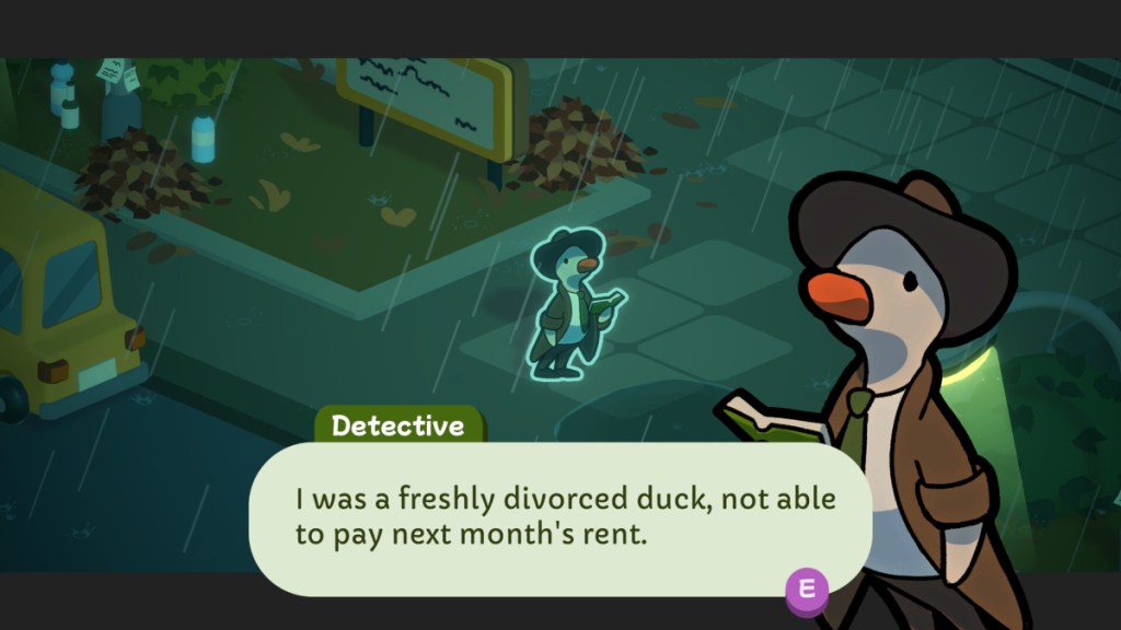 Una imagen de Duck Detective como parte de los mejores juegos independientes que quizás te hayas perdido en mayo.