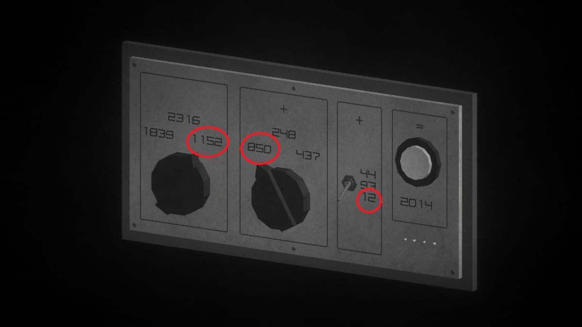 Image of the electrical panel in Lorelei and The Laser Eyes with the correct answer circled