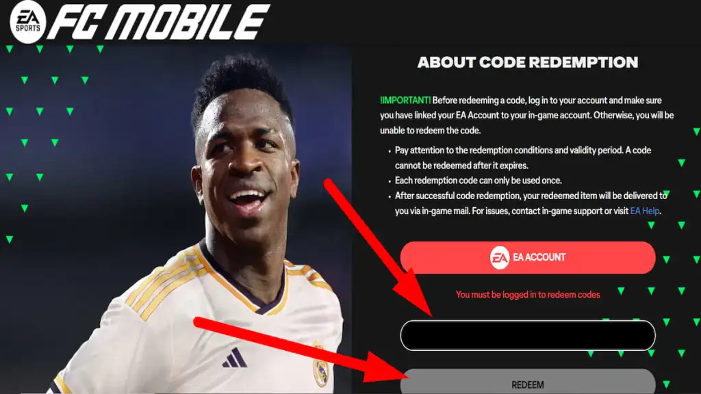 How to redeem codes in FC Mobile