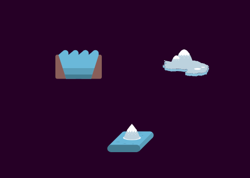 image of three elements in little alchemy 2: sea, antarctica, iceberg