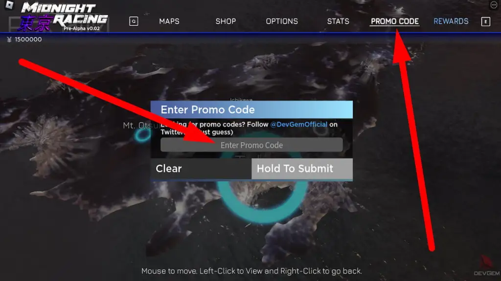 How to redeem codes in Midnight Racing: Tokyo 