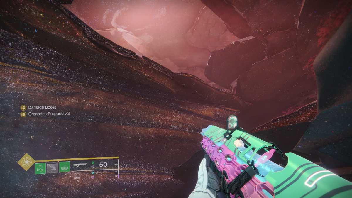 Image of the cave ledge you need to jump up on to in Destiny 2