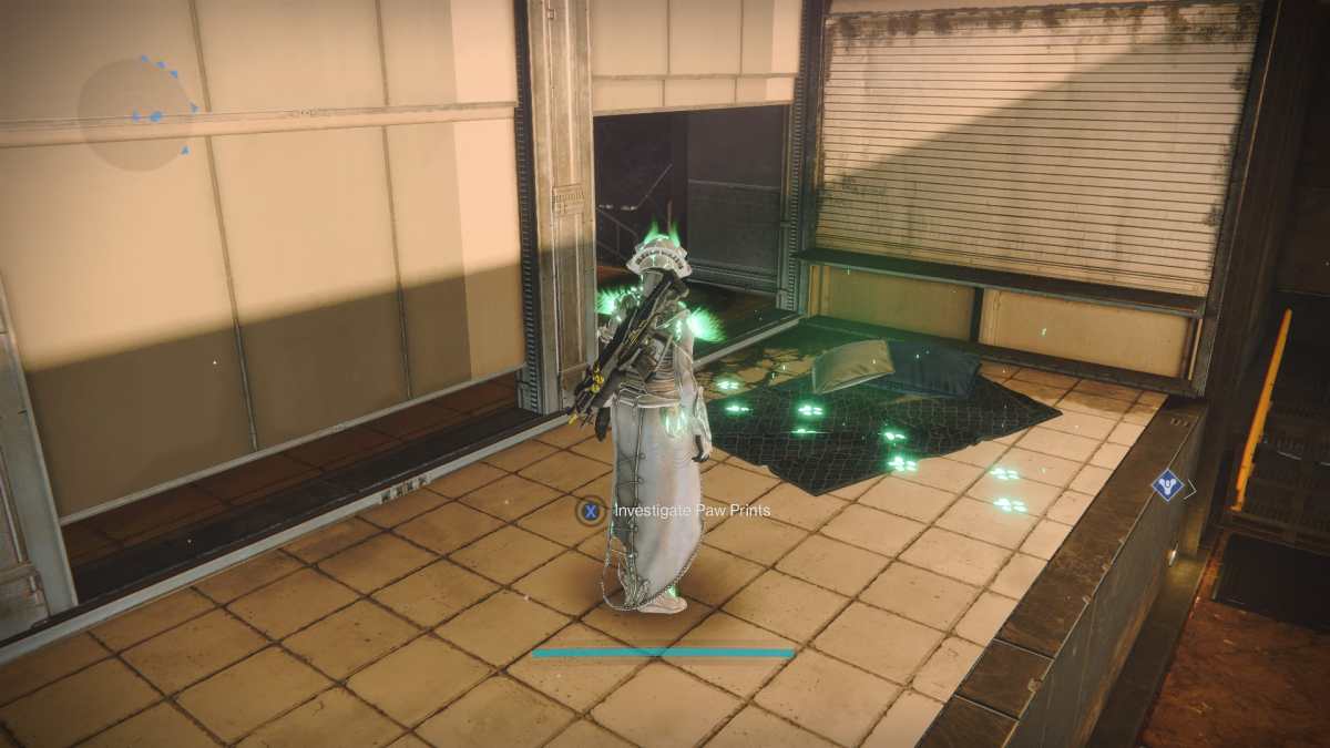 Image of Archie's paw prints in the tower in Destiny 2