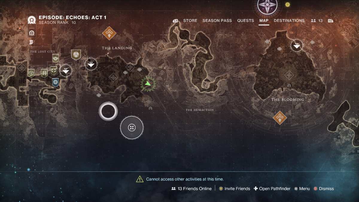 location of short cut on map in Destiny 2