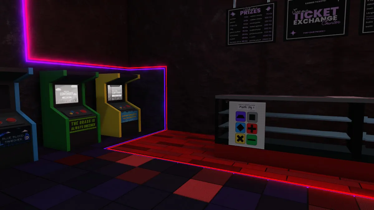 The arcade room in Roblox Terminal Escape.