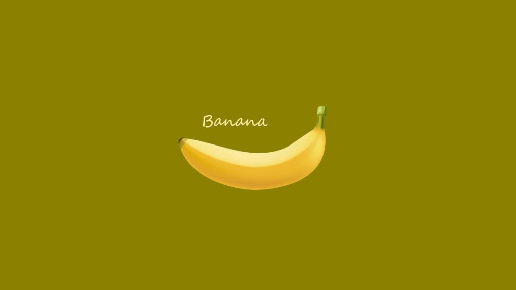 Image of a banana on a yellow green background