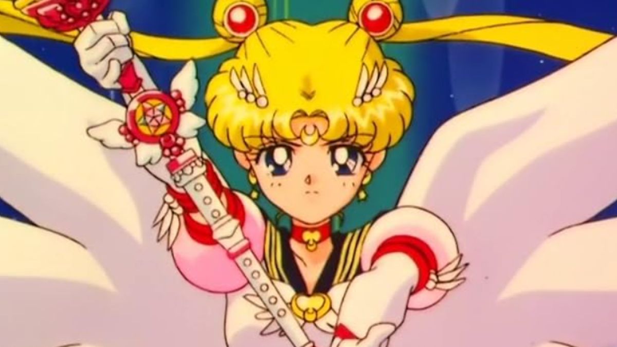 Image of Sailor Moon wielding her magic wand from the magical girl anime Sailor Moon