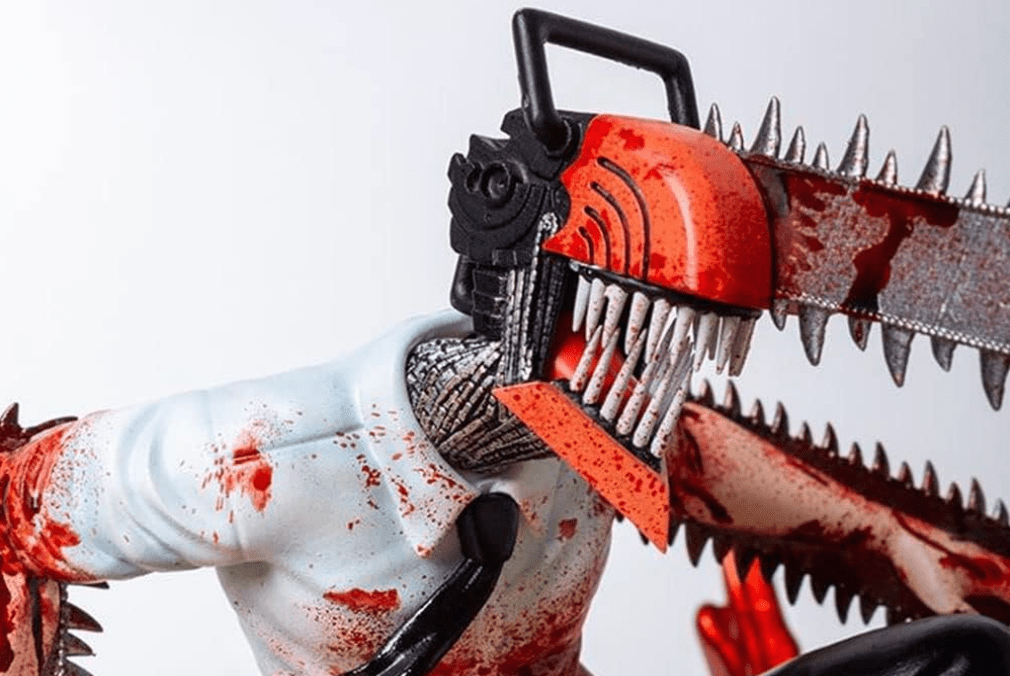 A highly detailed PVC statue of Chainsaw Man
