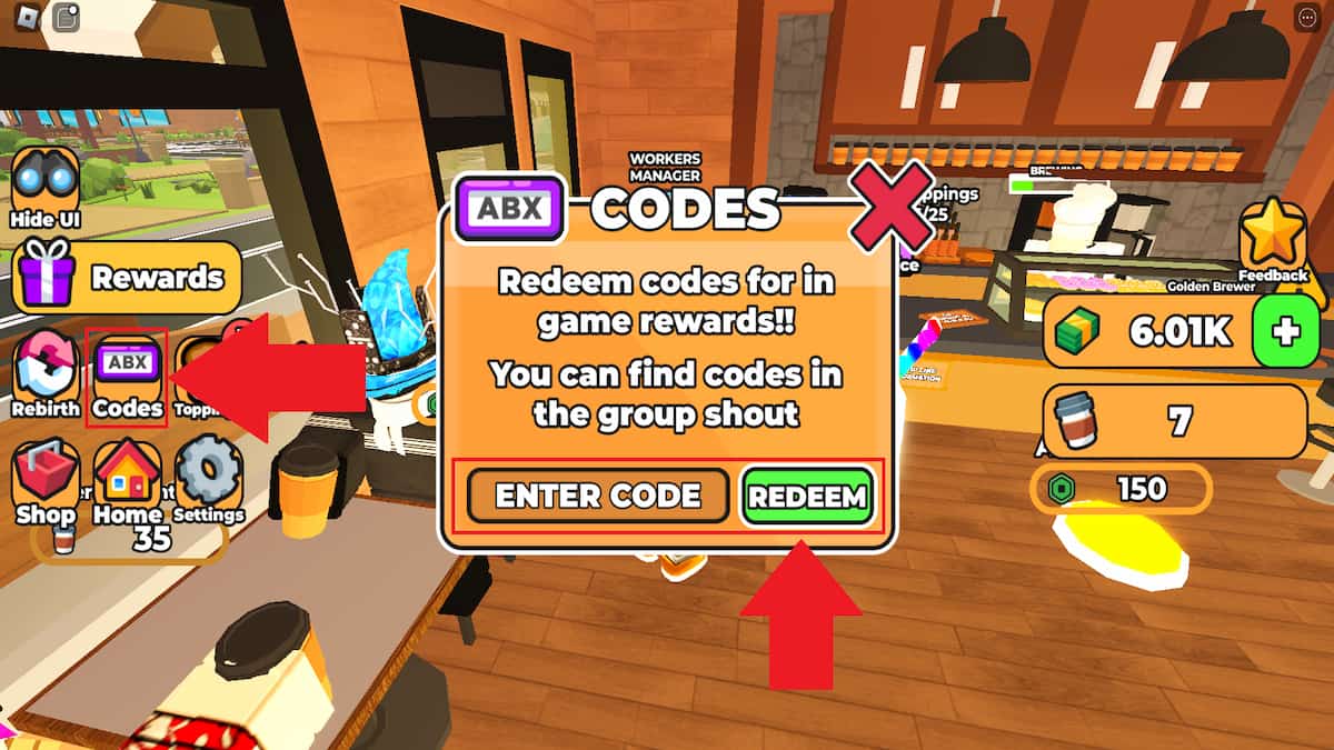 Coffee Shop Tycoon How to redeem codes