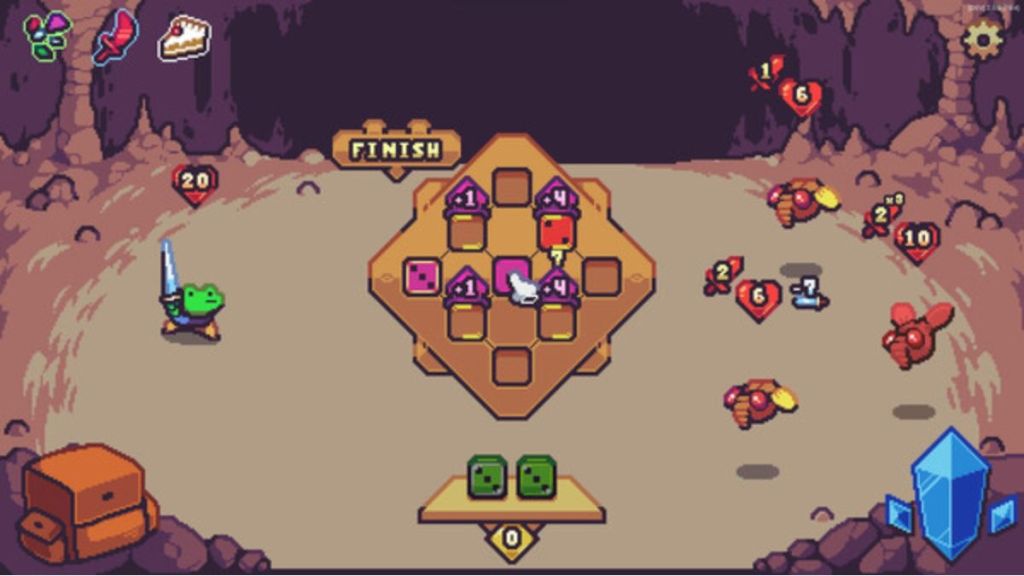 Gameplay screenshot from the game Die in the Dungeon, featuring combat mode