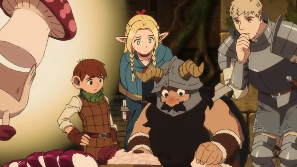 Laios and his party in the Dungeon Meshi Anime